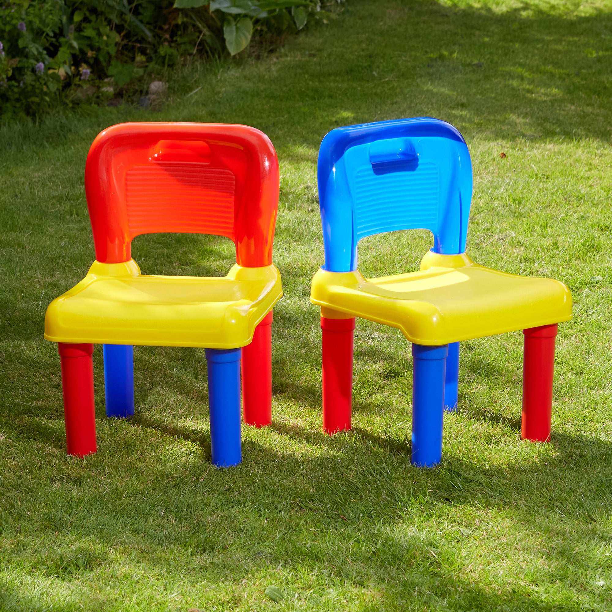 Children’s Multicoloured Plastic Chair Set of 2 – Durable, Lightweight and Safe
