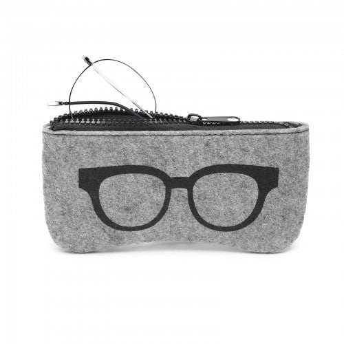 Soft Felt Glasses Case - Grey And Black