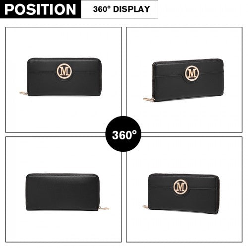 Miss Lulu Women's Leather Look Purse - Black