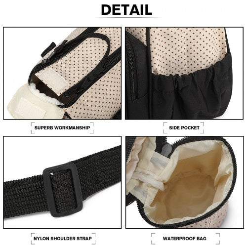 Miss Lulu Polyester 5 Pcs Set Maternity Baby Changing Bag Polka Dot Series - Black
