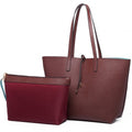 Miss Lulu Women Reversible Contrast Shopper Tote Bag Coffee