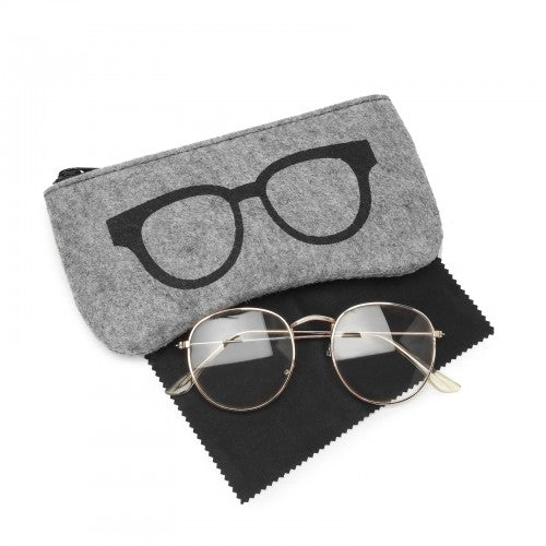 Soft Felt Glasses Case - Grey And Black