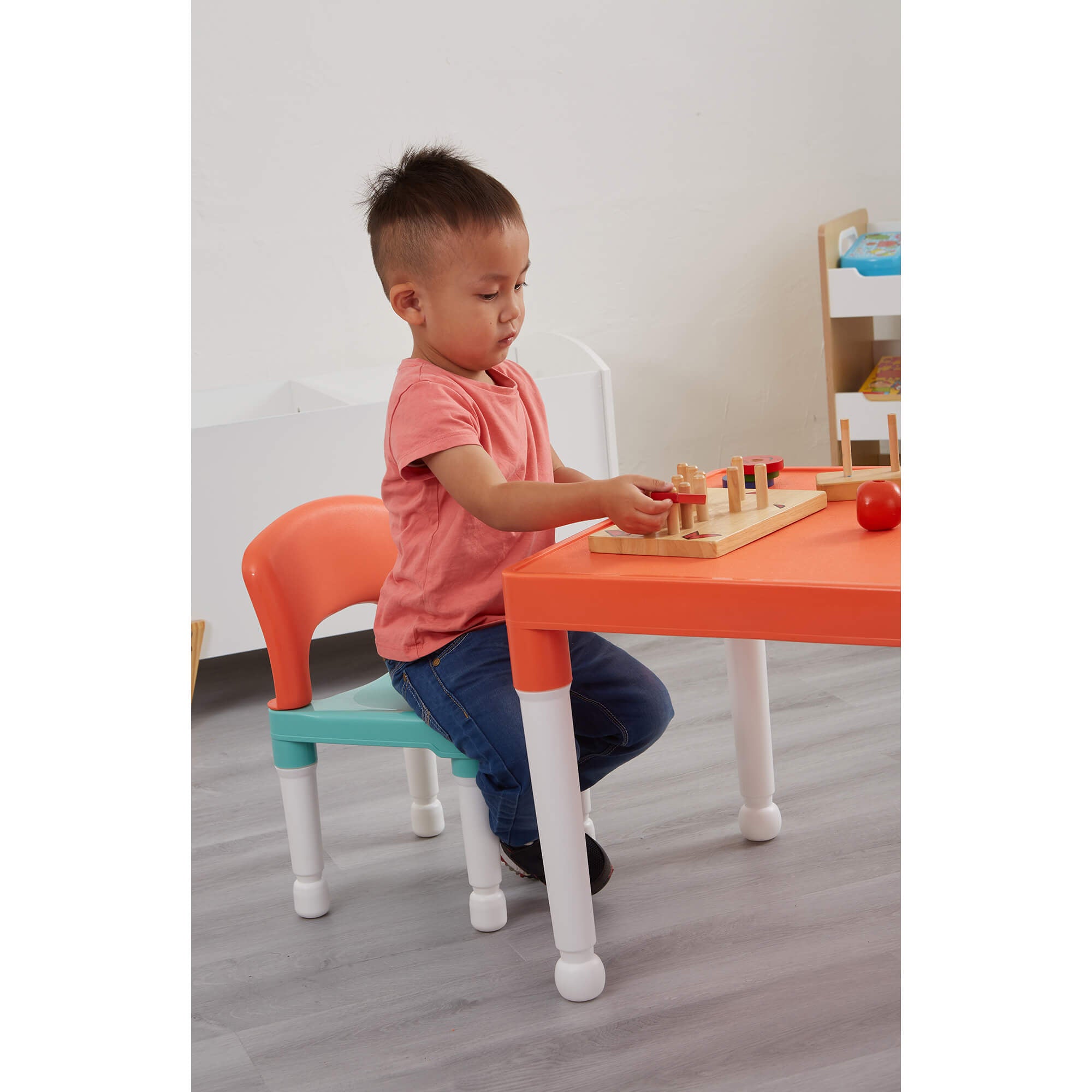 Kids Plastic Table and 2 Chairs Set – Indoor Outdoor Durable Play Furniture