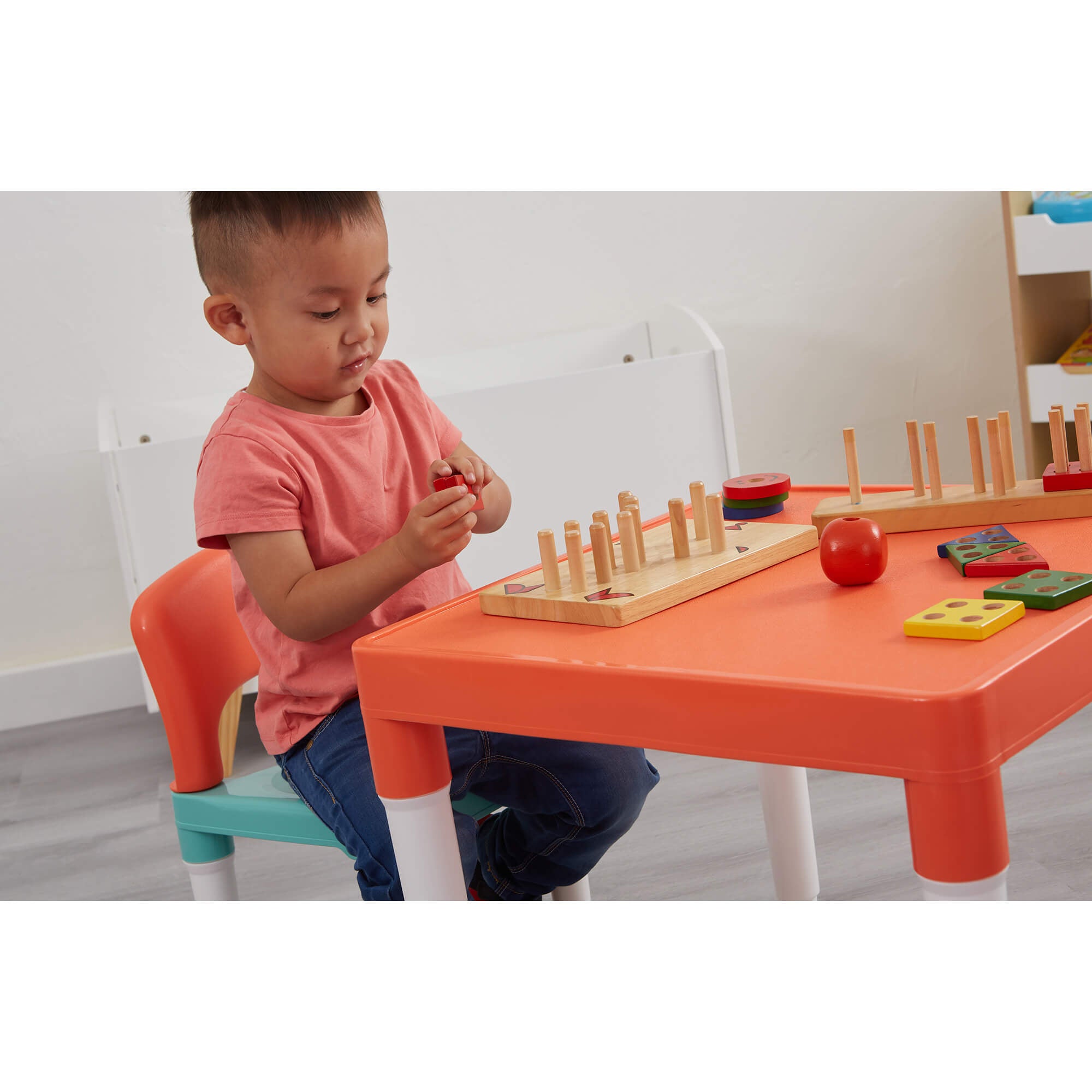 Kids Plastic Table and 2 Chairs Set – Indoor Outdoor Durable Play Furniture