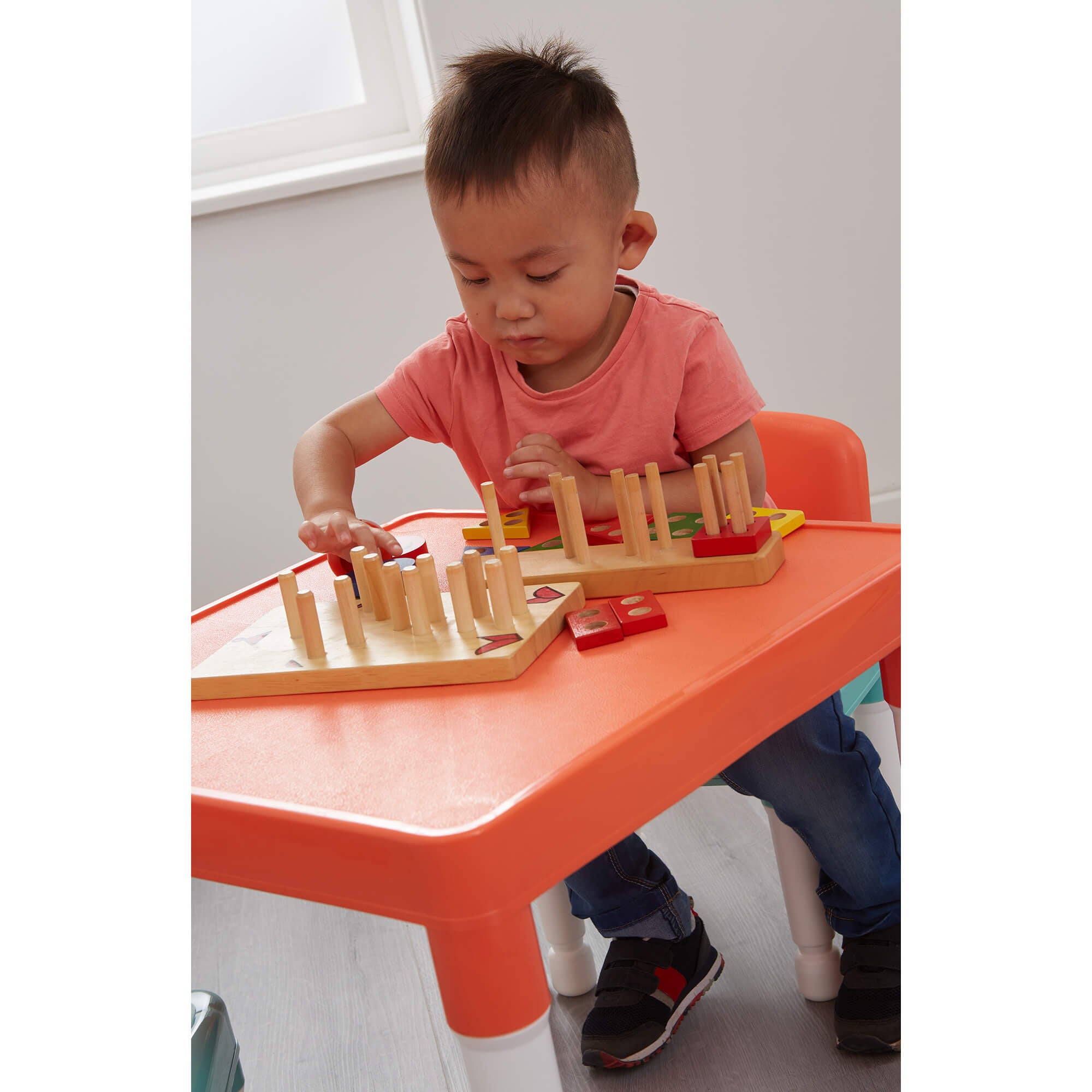 Kids Plastic Table and 2 Chairs Set – Indoor Outdoor Durable Play Furniture