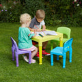 Children's Multicoloured Table & 4 Chairs Set – Bright Indoor Outdoor Kids Furniture