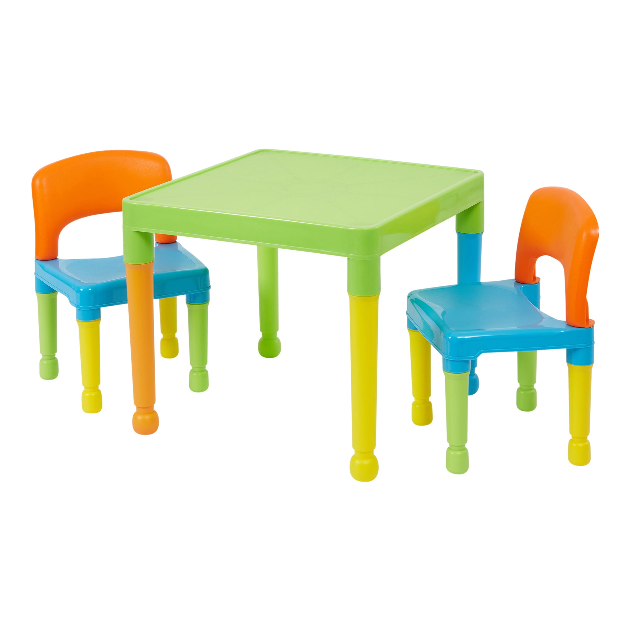 Kids Plastic Table and 2 Chairs Set – Durable Indoor Outdoor Play Furniture (Multiple Colours)