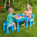 Kids 5-in-1 Activity Table & 2 Chairs Set – Reversible Construction, Sand & Water Play