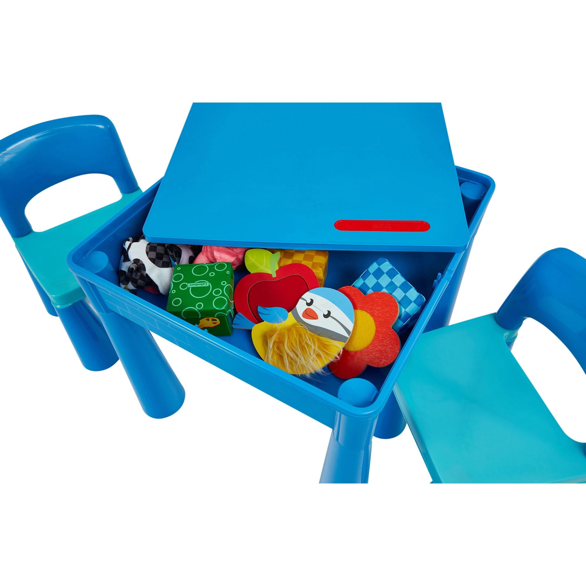Kids 5-in-1 Activity Table & 2 Chairs Set – Reversible Construction, Sand & Water Play