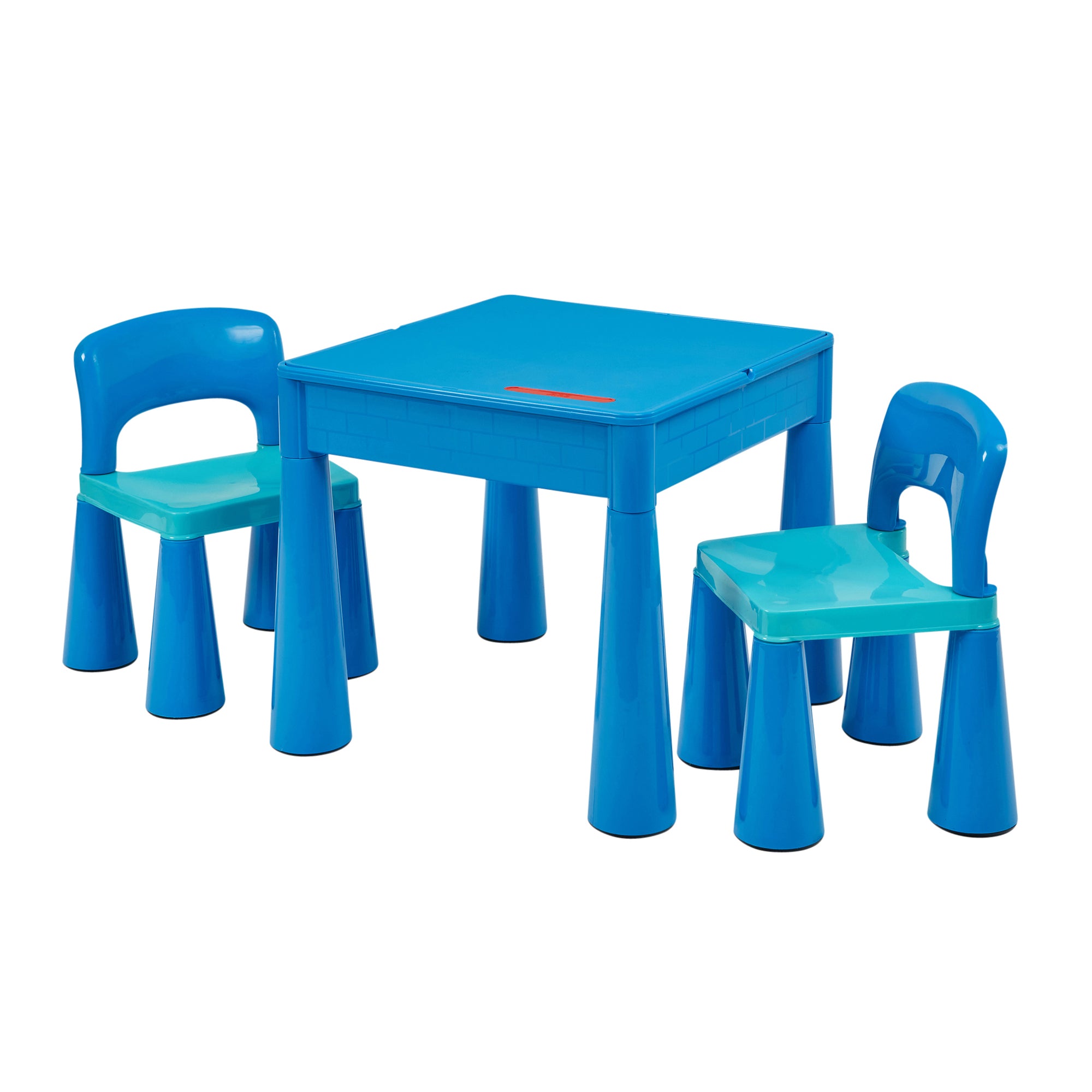 Kids 5-in-1 Activity Table & 2 Chairs Set – Reversible Construction, Sand & Water Play