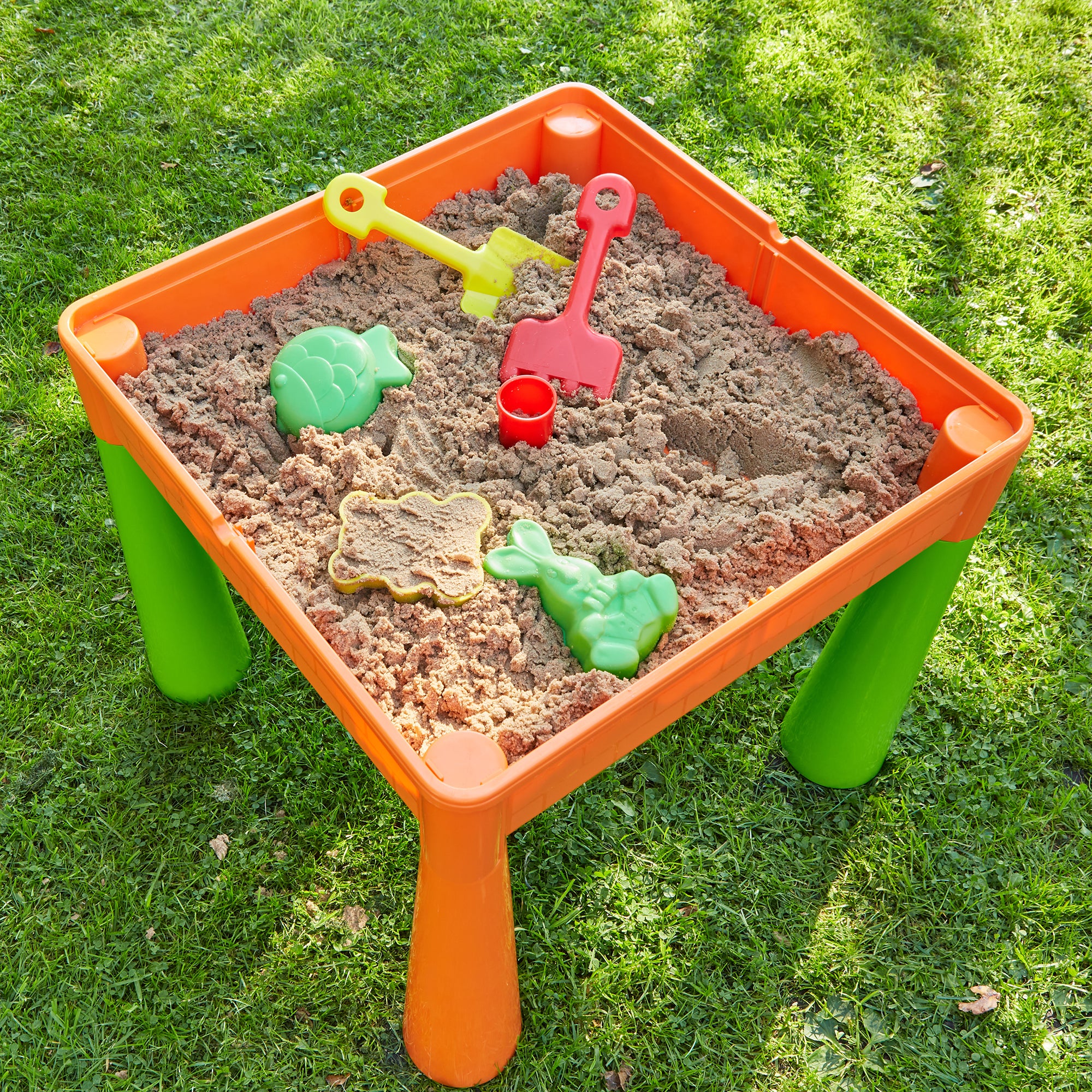 Kids 5-in-1 Activity Table & 2 Chairs Set – Reversible Construction, Sand & Water Play