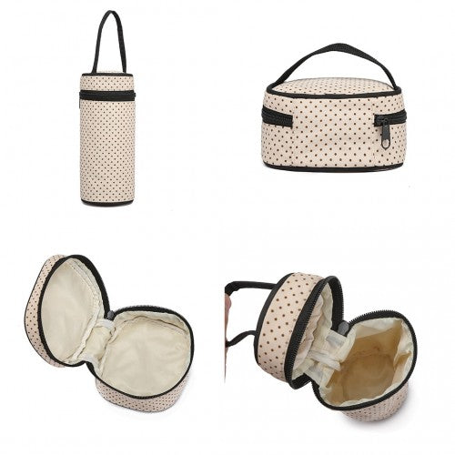 Miss Lulu Polyester 5 Pcs Set Maternity Baby Changing Bag Polka Dot Series - Black