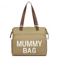 Kono Large Nappy Changing Tote Bag with Shoe Compartment, Insulated Pockets & Waterproof Zip Pocket - Khaki
