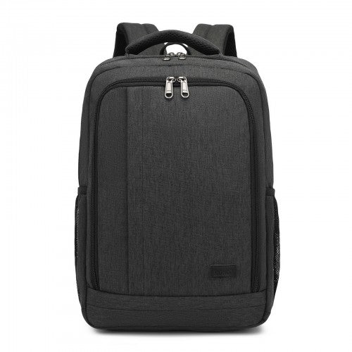 Kono Commuter Laptop Backpack with USB & Type-C Port, Anti-Theft Pocket, Organised Storage - Black