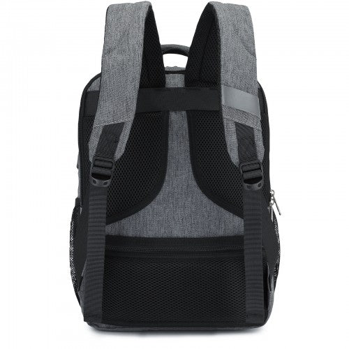 Kono Commuter Laptop Backpack with USB & Type-C Port, Anti-Theft Pocket, Organised Storage - Grey