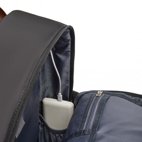 Kono Casual Contemporary Backpack with Laptop Sleeve & Padded Straps for Daily Commute - Black and Brown