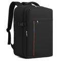 Kono 20L Cabin Backpack with Red Trim for 15.6" Laptop - Water-Resistant Travel Daypack with Luggage Strap - Black