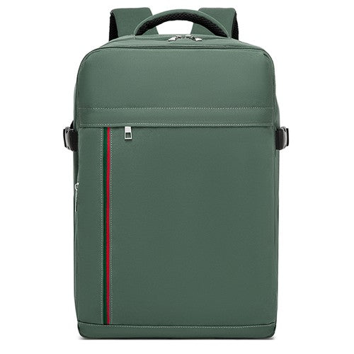 Kono 20L Cabin Backpack with Red Trim for 15.6" Laptop - Water-Resistant Travel Daypack with Luggage Strap - Green