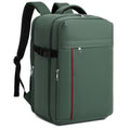 Kono 20L Cabin Backpack with Red Trim for 15.6" Laptop - Water-Resistant Travel Daypack with Luggage Strap - Green