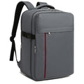 Kono 20L Cabin Backpack with Red Trim for 15.6" Laptop - Water-Resistant Travel Daypack with Luggage Strap - Grey
