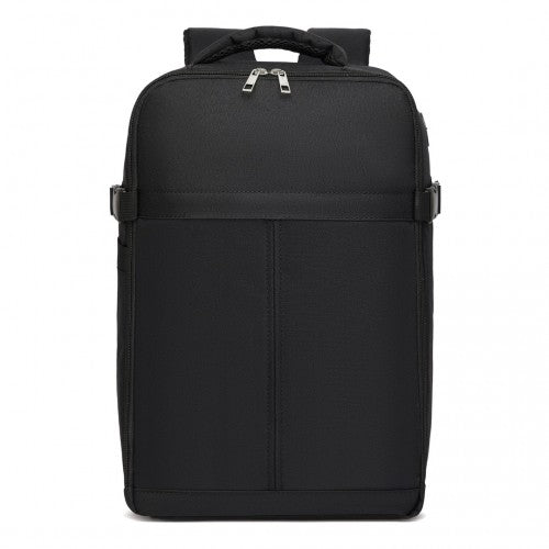 Kono Urban Smart 15L Carry-On Backpack with Luggage Strap - Ideal for Travel, Work & Daily Commute - Black