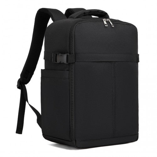 Kono Urban Smart 15L Carry-On Backpack with Luggage Strap - Ideal for Travel, Work & Daily Commute - Black