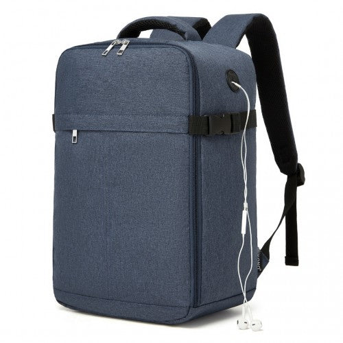 Kono Urban Smart 15L Carry-On Backpack with Luggage Strap - Ideal for Travel, Work & Daily Commute - Navy