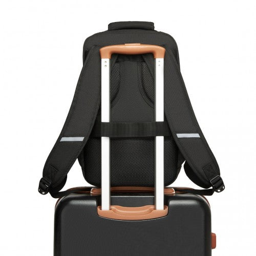Kono Multi-purpose Business Carry-On Backpack-Fits 15.6" Laptop, Ideal for Work, Travel & Daily Commute - Black