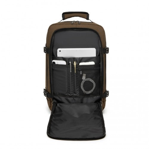 Kono Multi-purpose Business Carry-On Backpack-Fits 15.6" Laptop, Ideal for Work, Travel & Daily Commute - Brown