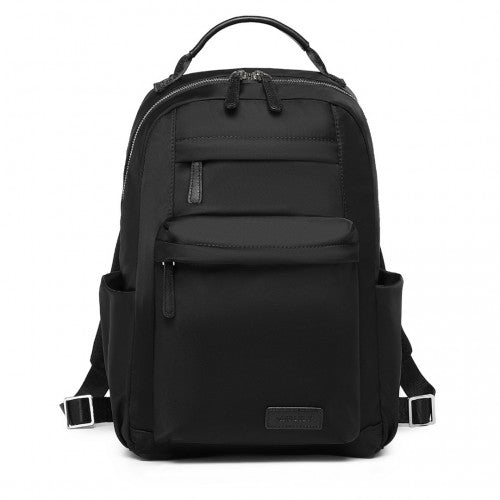 Miss Lulu Stylish Backpack with Laptop Sleeve and Multiple Pockets and Trolley Sleeve - Black