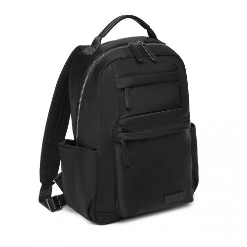 Miss Lulu Stylish Backpack with Laptop Sleeve and Multiple Pockets and Trolley Sleeve - Black