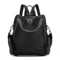 Miss Lulu Women's Convertible PU Leather Backpack & Shoulder Bag - Versatile 2-in-1 Design - Black
