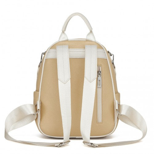 Miss Lulu PU Leather Convertible Backpack Crossbody Bag - Lightweight Anti-Theft Daypack with Multiple Pockets - Yellow