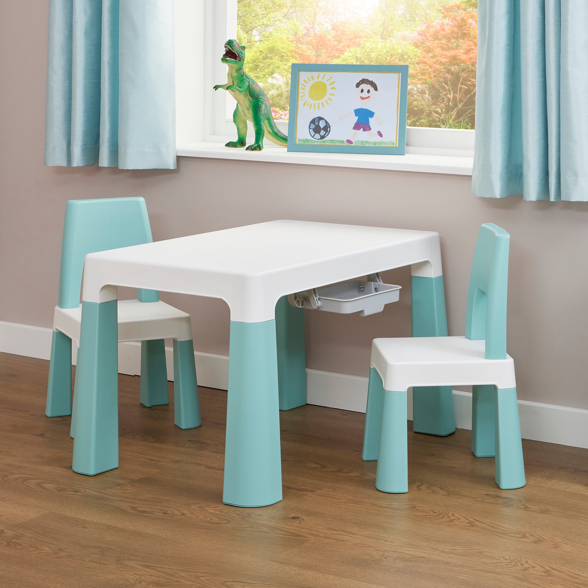 Kids Height Adjustable Table & 2 Chairs Set – Growing Furniture Ages 3-7 Years
