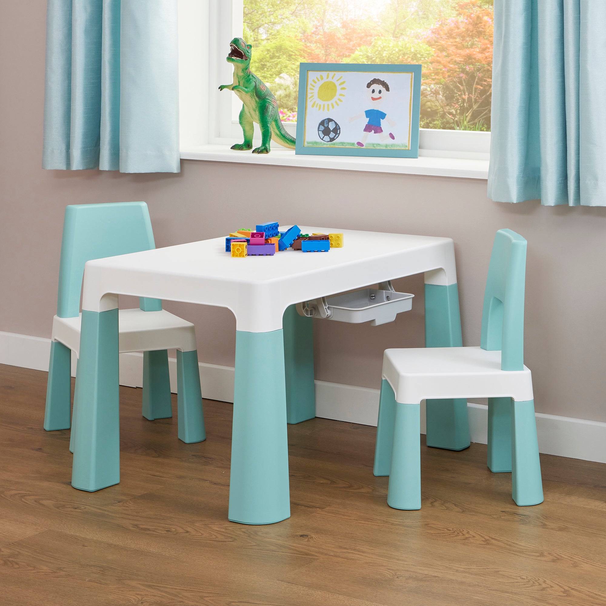 Kids Height Adjustable Table & 2 Chairs Set – Growing Furniture Ages 3-7 Years