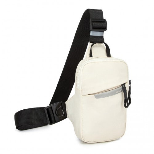 Kono Lightweight Crossbody Sling Bag with Adjustable Strap Multiple Pockets for Travel and Everyday Use - Beige