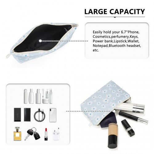 Miss Lulu Multi-Functional Charming Print Cosmetic Bag & Storage Bag for Travel and Everyday Use - Blue