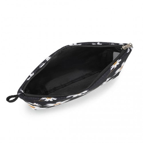 Miss Lulu Multi-Functional Charming Print Cosmetic Bag & Storage Bag for Travel and Everyday Use - Black