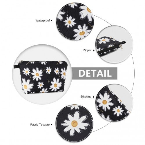 Miss Lulu Multi-Functional Charming Print Cosmetic Bag & Storage Bag for Travel and Everyday Use - Black