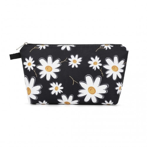 Miss Lulu Multi-Functional Charming Print Cosmetic Bag & Storage Bag for Travel and Everyday Use - Black