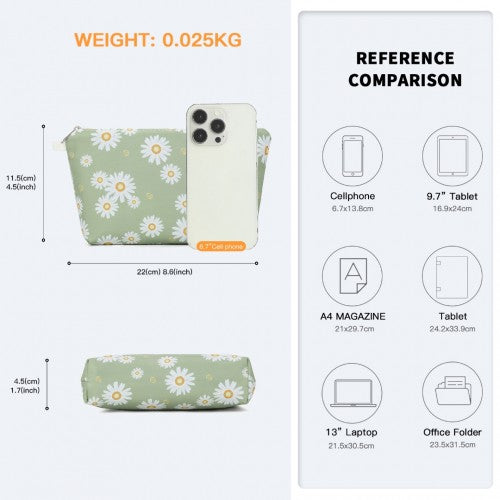 Miss Lulu Multi-Functional Charming Print Cosmetic Bag & Storage Bag for Travel and Everyday Use - Green