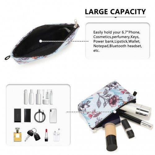 Miss Lulu Multi-Functional Charming Print Cosmetic Bag & Storage Bag for Travel and Everyday Use - Red And Blue