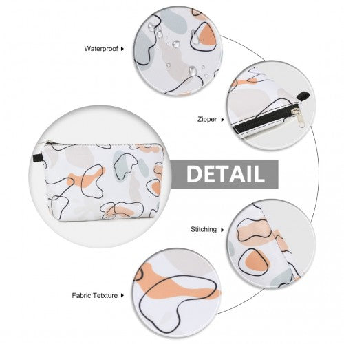 Miss Lulu Multi-Functional Charming Print Cosmetic Bag & Storage Bag for Travel and Everyday Use - White