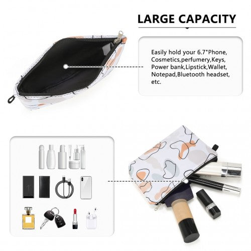Miss Lulu Multi-Functional Charming Print Cosmetic Bag & Storage Bag for Travel and Everyday Use - White