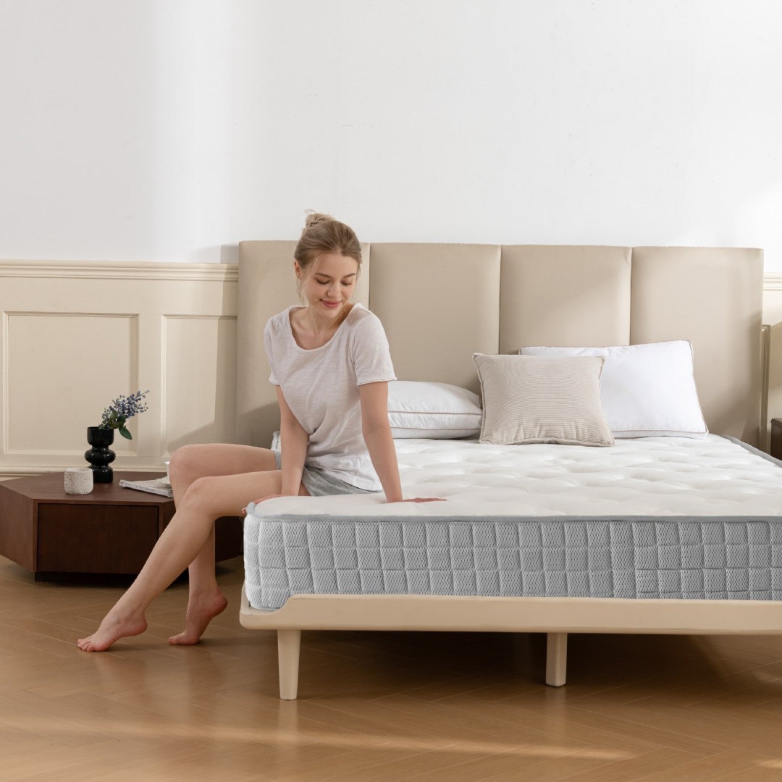 Hybrid Memory Foam & Spring Mattress 18cm – Pressure Relief, Cooling, Medium-Firm Support | Single, Small Double, Double, King