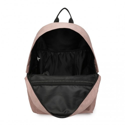 Kono Durable Polyester Everyday Backpack With Sleek Design - Pink