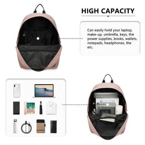Kono Durable Polyester Everyday Backpack With Sleek Design - Pink