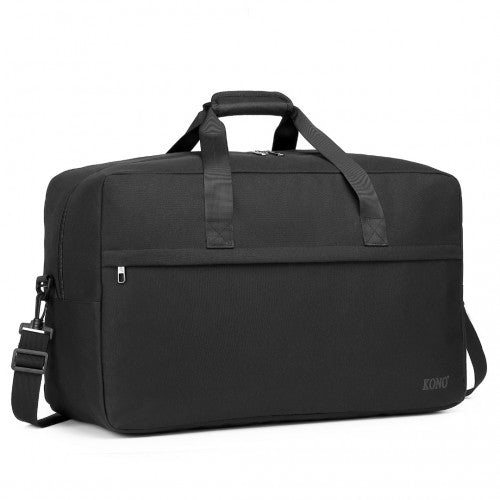 Kono Lightweight Multi Purpose Unisex Sports Travel Duffel Bag - Black