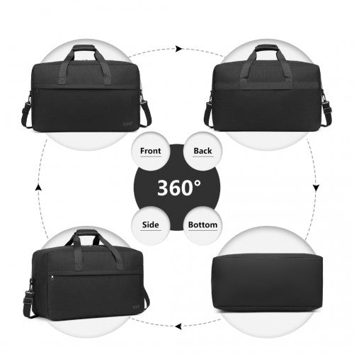 Kono Lightweight Multi Purpose Unisex Sports Travel Duffel Bag - Black
