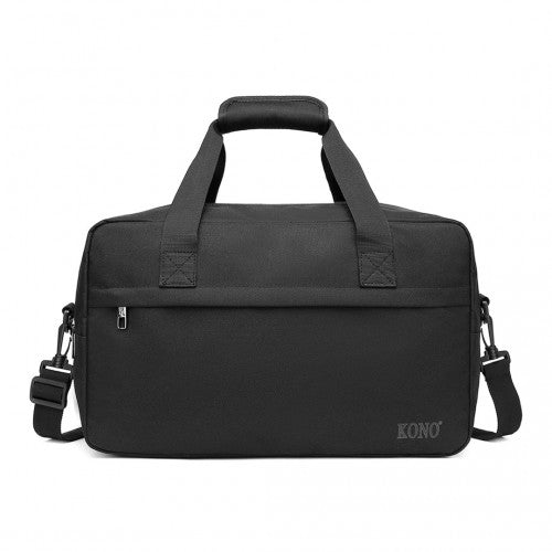 Kono Lightweight Multi Purpose Unisex Sports Travel Duffel Bag - Black